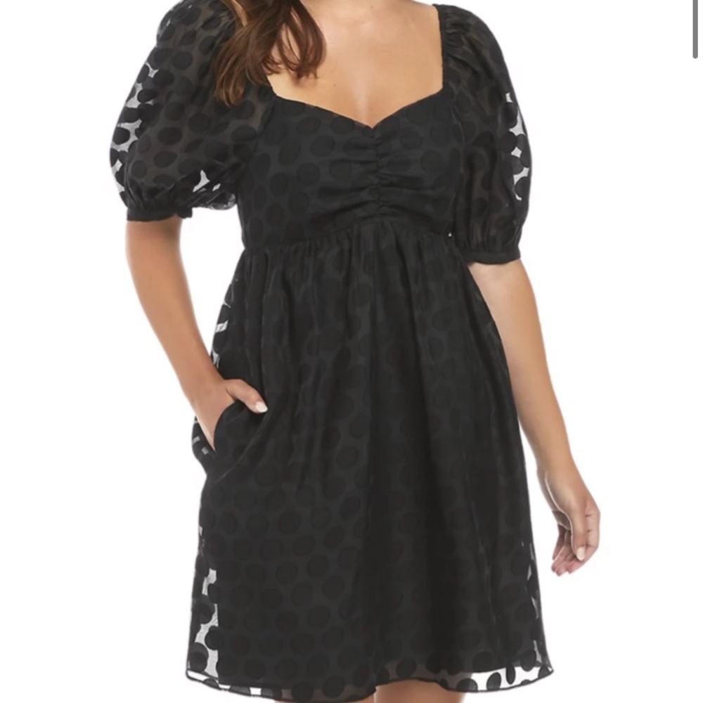 English Factory Black Polka Dot Mini Dress